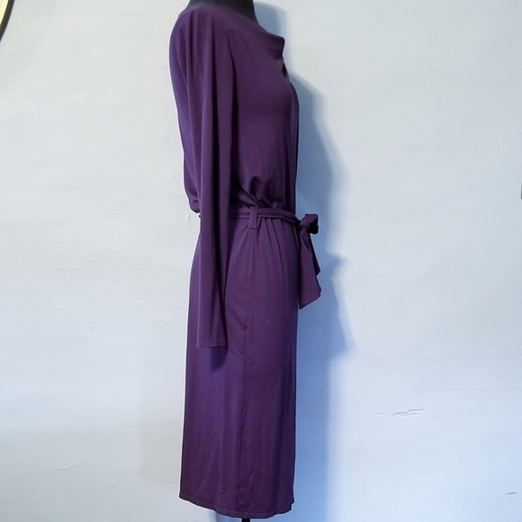NIFE Long-Sleeve Tie-Belt Dress - Picture 3 of 8
